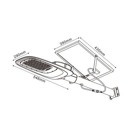 Lampadaire solaire 300W IP65 avec support