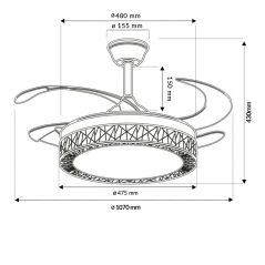 Ventilateur Plafond 36W Blanc CCT6000K-4000K-3000K