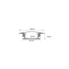 Profilé aluminium Ruban LED 24x9mm