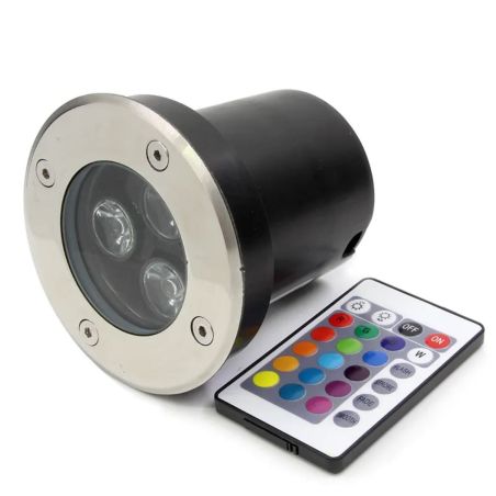 Spot encastrable extérieur 3W IP65 RGB