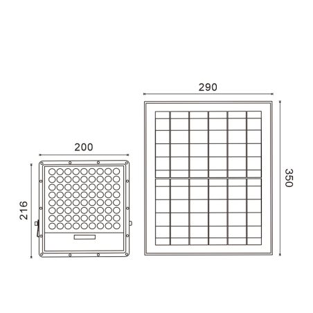 Projecteur solaire 100W IP66