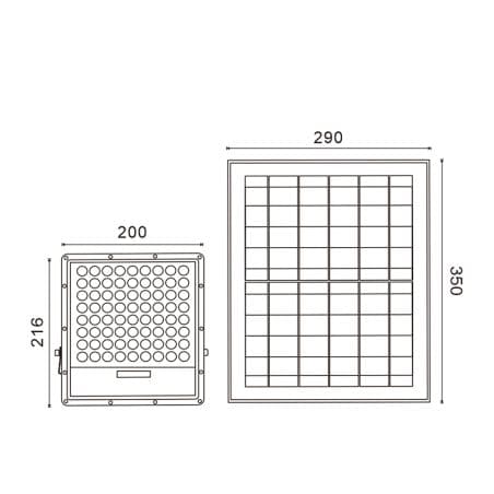 Projecteur solaire 100W IP66