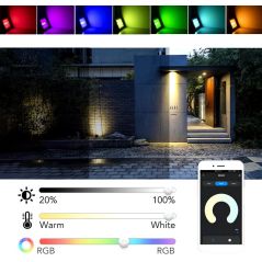 Projecteur LED 50W Wifi RGB+CCT IP65