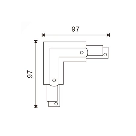 Connecteur d'angle Rail Triphasé Blanc