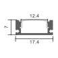 Profilé aluminium Noir Ruban LED 17,4x7mm