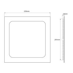 Spot extra plat 18W carré