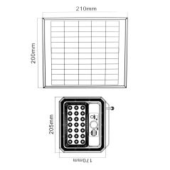 Projecteur solaire 50W avec détecteur IP65