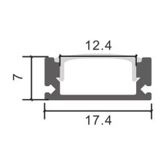 Profilé aluminium Blanc Ruban LED 17,4x7mm