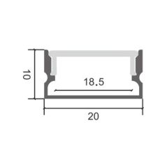 Profilé aluminium Ruban LED 20x10mm