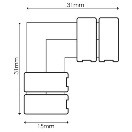 Connecteur d'angle Ruban LED RGB