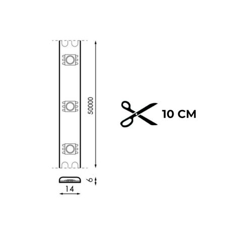 Ruban LED 220V 12W/m IP65 Blanc Neutre