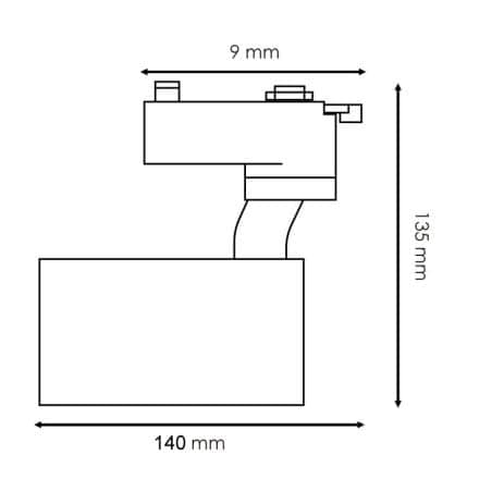 Projecteur intérieur monophasé 12W Noir