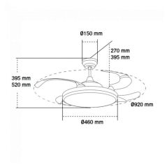 Ventilateur Plafond 36W Noir et Blanc CCT 6000K-4000K-3000K