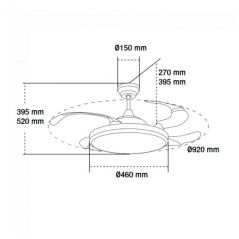 Ventilateur Plafond 36W Blanc CCT 6000K-4000K-3000K