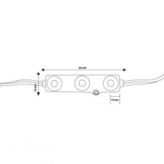 Chaîne de 20 Modules de 3 Leds Samsung 220V 2W IP68