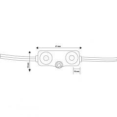 Chaîne de 20 Modules de 2 Leds Samsung 12V 1W IP68