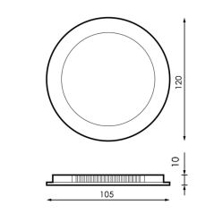 Spot extra plat 6W Argent CCT réglable 3000K-4000K-6000K