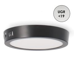 Plafonnier 12W Noir CCT3000K-4000K-6000K