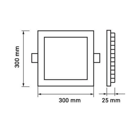 Spot extra plat 24W Carré