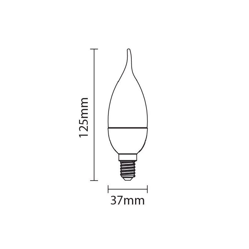 Ampoule LED Culot E14 Flamme Puissance 6W Blanc Froid 6000k