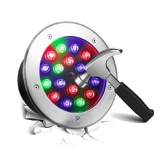 Spot encastrable extérieur 18W RGB IP65