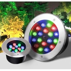 Spot encastrable extérieur 18W RGB IP65