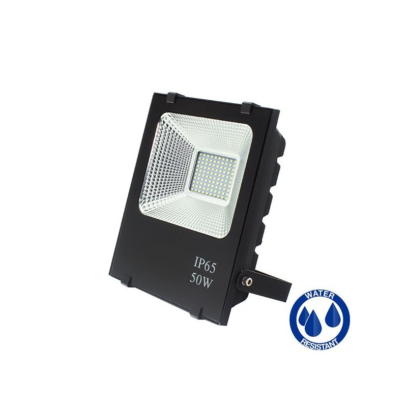 Projecteur LED 50W Noir détecteur de mouvement Blanc chaud